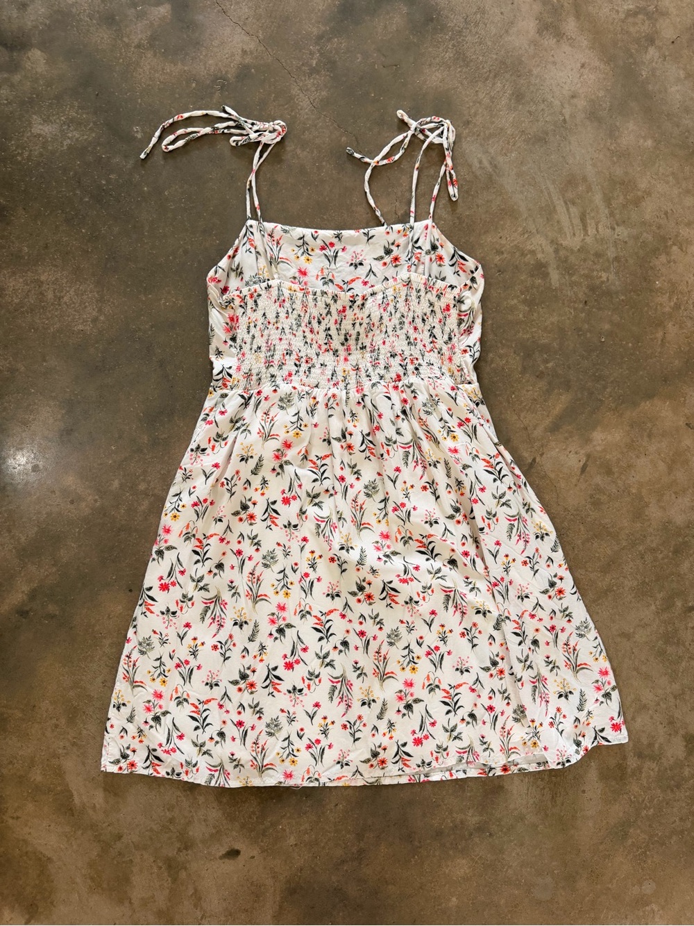 Old Navy Floral Tie Shoulder Sundress Small Petite Cottagecore Mini Dress - Picture 2 of 12